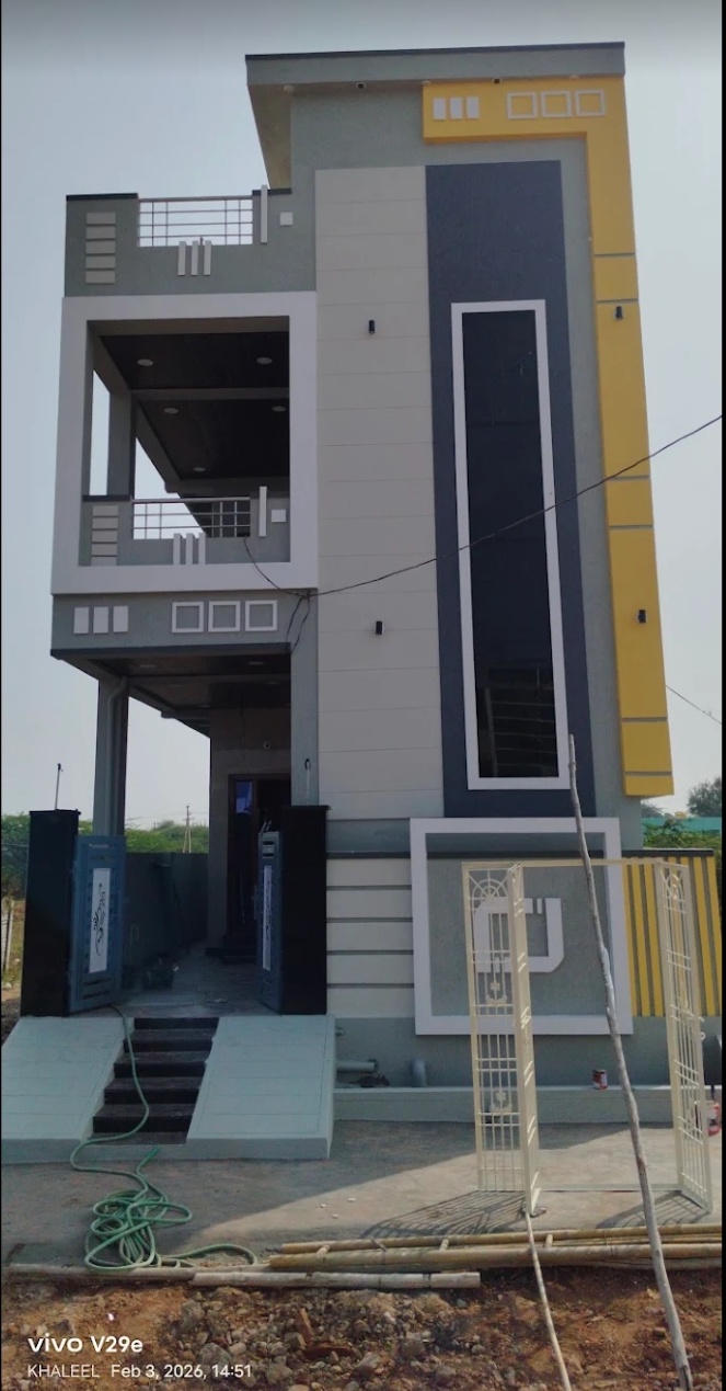 Modern grey and yellow exterior house painting project